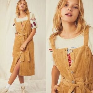 Levi’s | Levi’s Calla Midi Corduroy Overall Jumper Dress Size XL